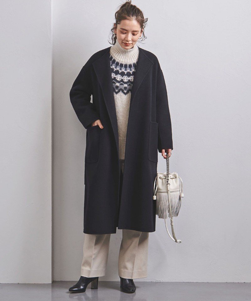 美品✨ユナイテッドアローズ UGC W ダブルフェイスノーカラーコート 36 SALE／70%OFF】UNITED ARROWS UGC W ダブルフェイス ノーカラー