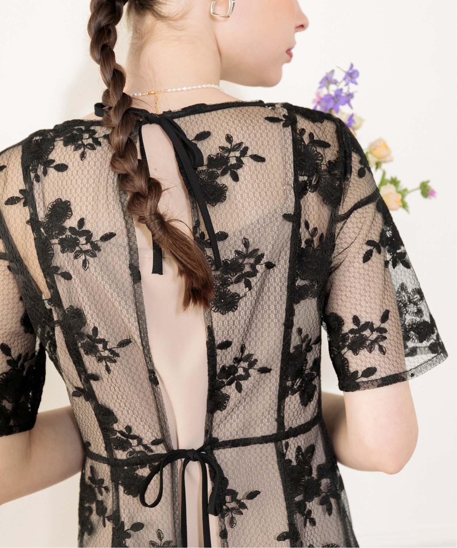 SALE／10%OFF】Leja LEJA-花柄後ろリボン半袖キャミワンピース
