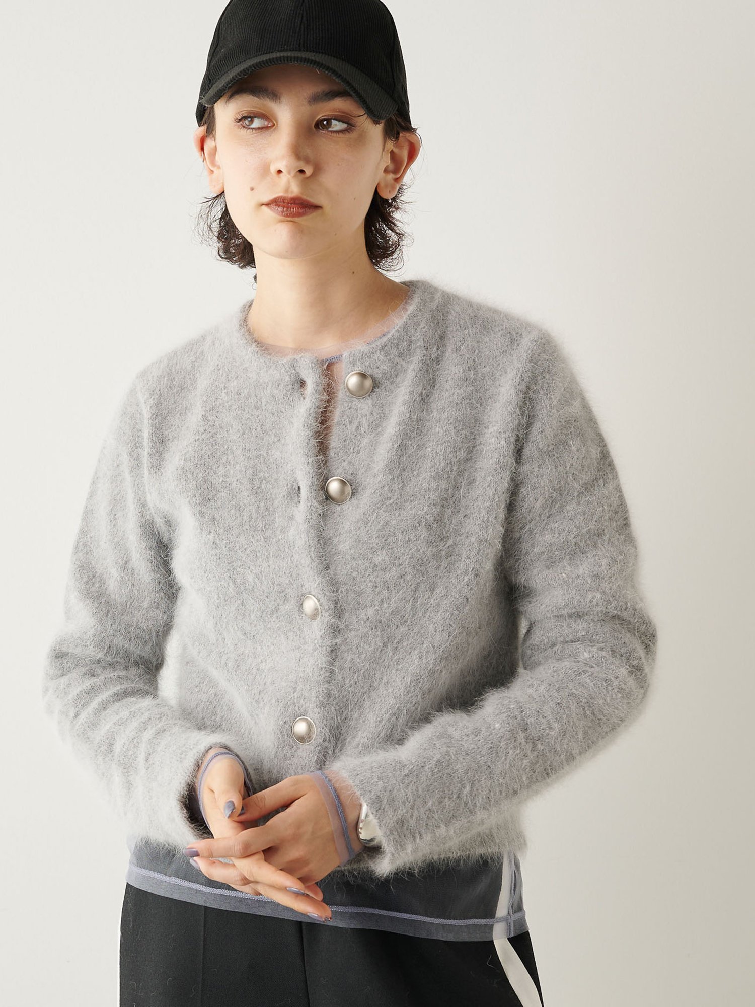 Whim Gazette THE PAUSE ファーニットクロップドカーディガン SALE／30%OFF】Whim Gazette 【THE PAUSE】ファーニットクロップド