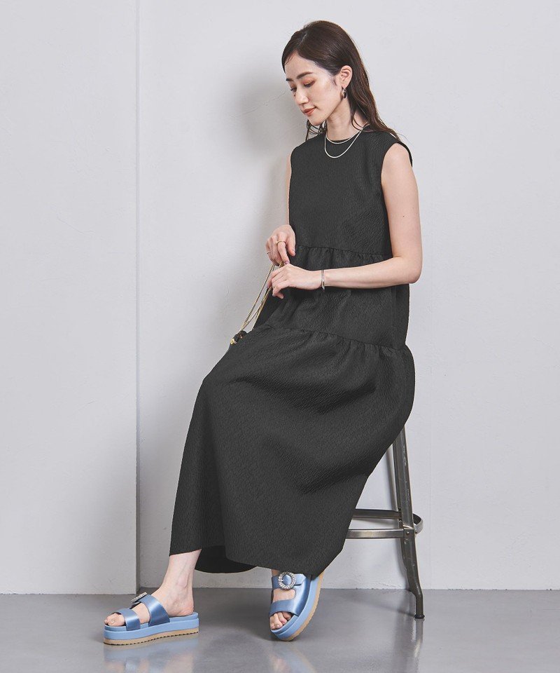 UNITED ARROWS AIRY ジャカード ティアード ワンピース ユナイテッド