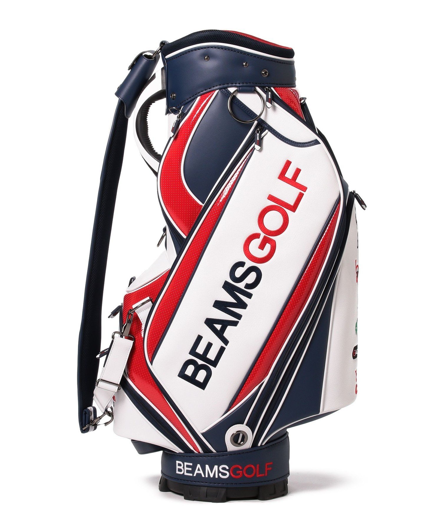 BEAMS GOLF キャディバッグ グレー/ネイビー/レッド Amazon.co.jp: [ビームスゴルフ] キャンパス・バッグ JONES 別注