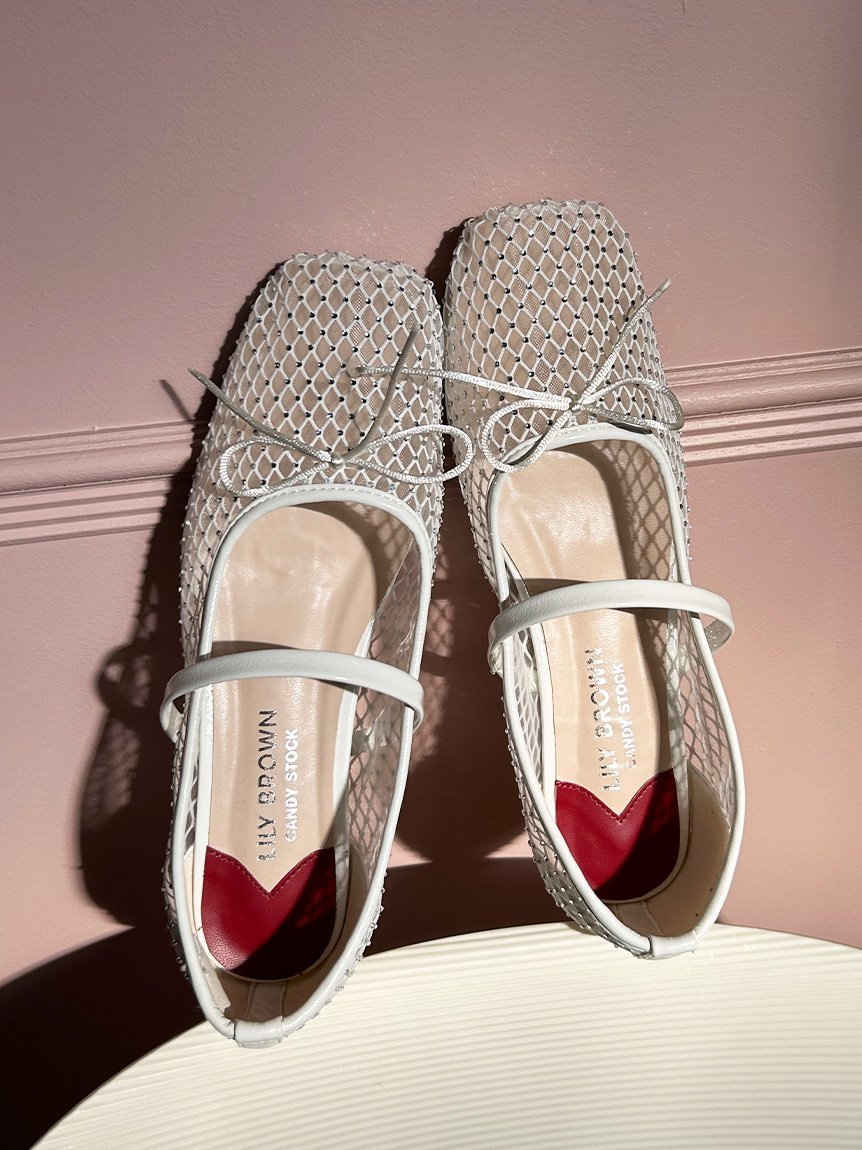 LILY BROWN [L.B CANDY STOCK]スクエアバレエシューズ リリーブラウン シューズ・靴 スリッポン ブラウン ホワイト ブラック【送料無料】画像