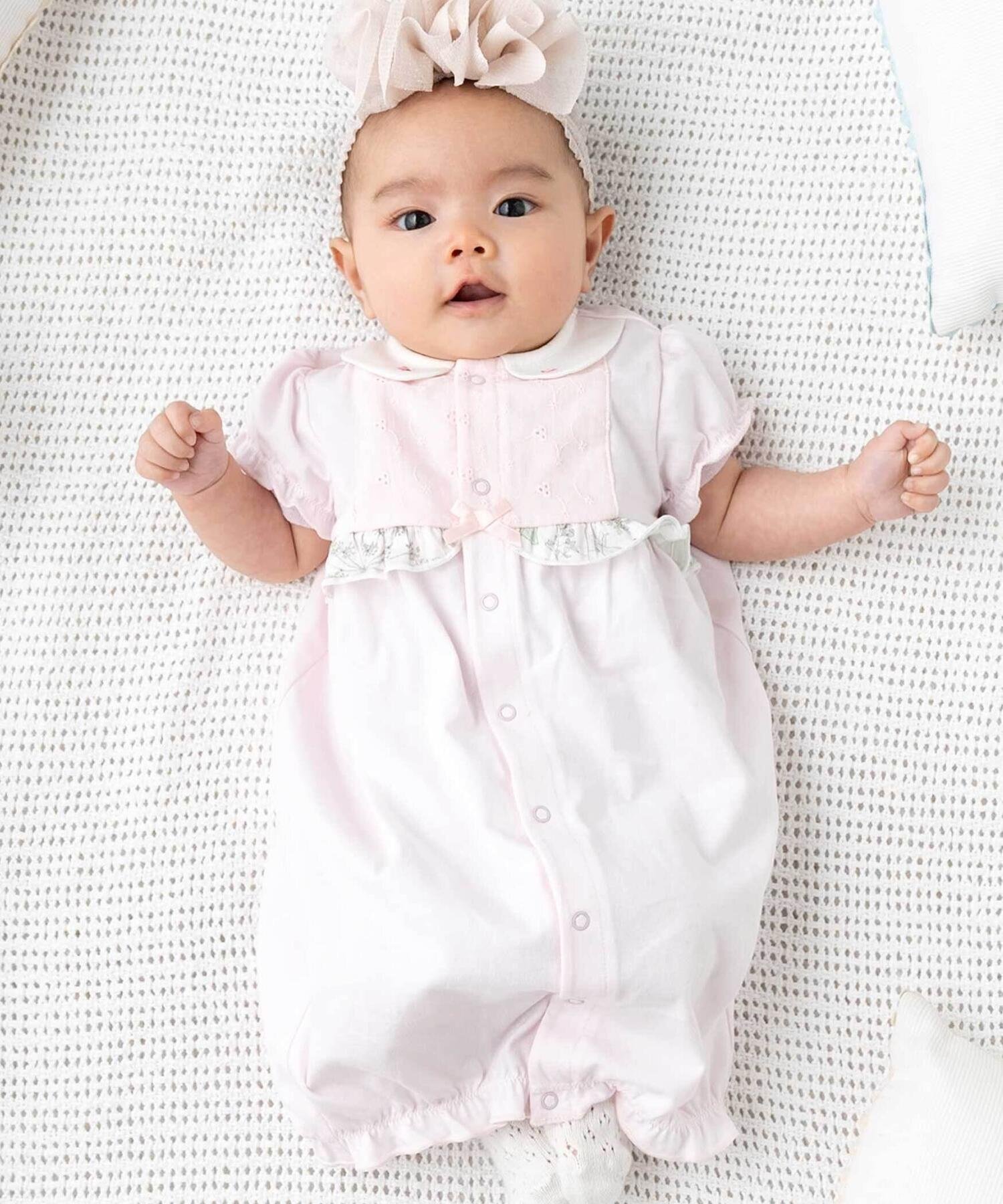 【SALE／30%OFF】fillot de bebe reduction リバティプリント(Irma's Garden)タナローン2WAYオール ベベ オンライン ストア マタニティウェア・ベビー用品 ロンパース・カバーオール ブルー ピンク【送料無料】画像