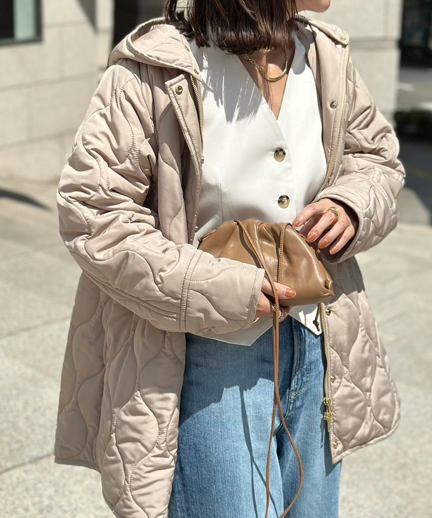 SALE／40%OFF】Emma Taylor ミリタリーキルティングドロストハーフ