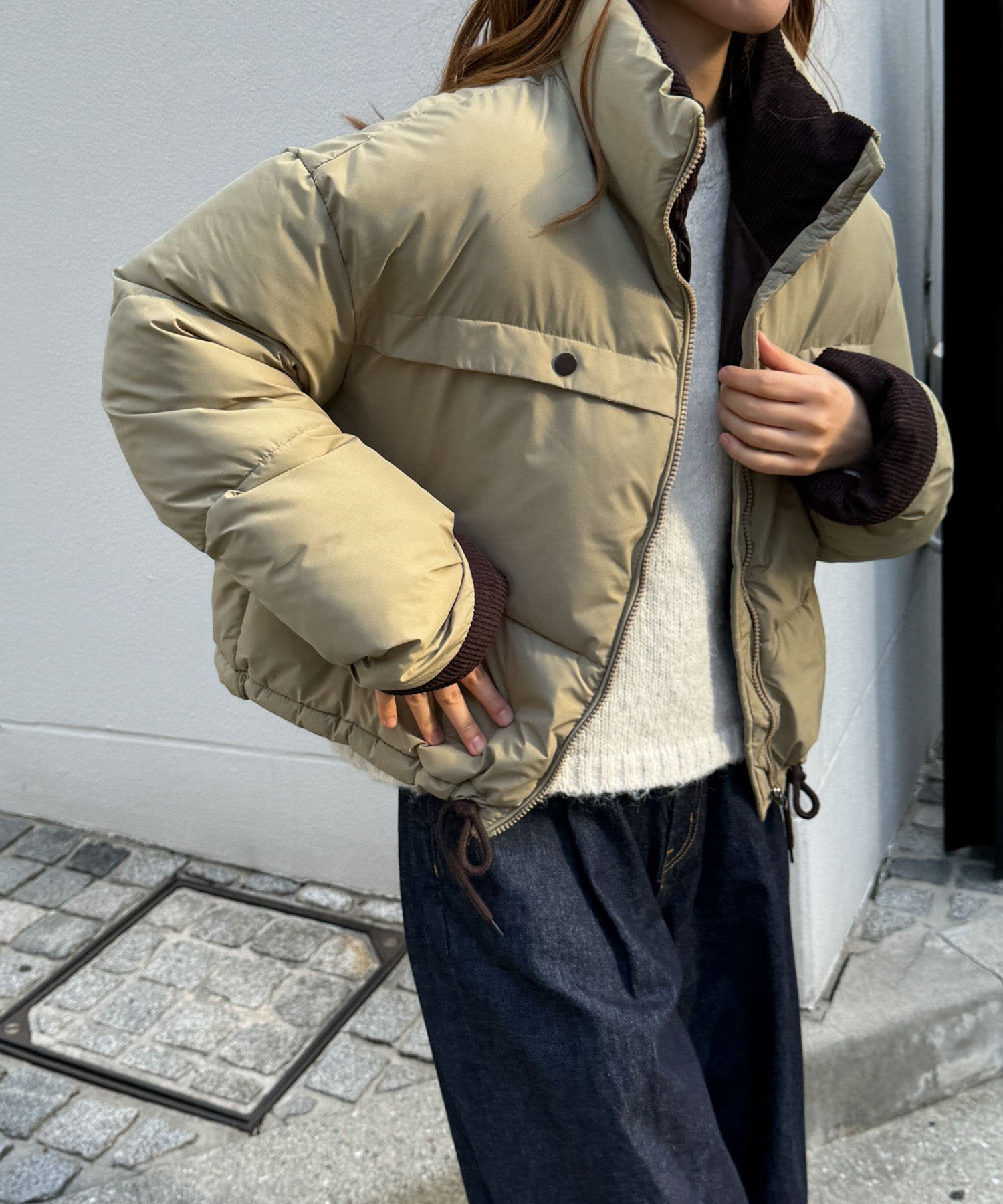 SALE／20%OFF】Lakey Park Lakey Park 配色パファーショートブルゾン 