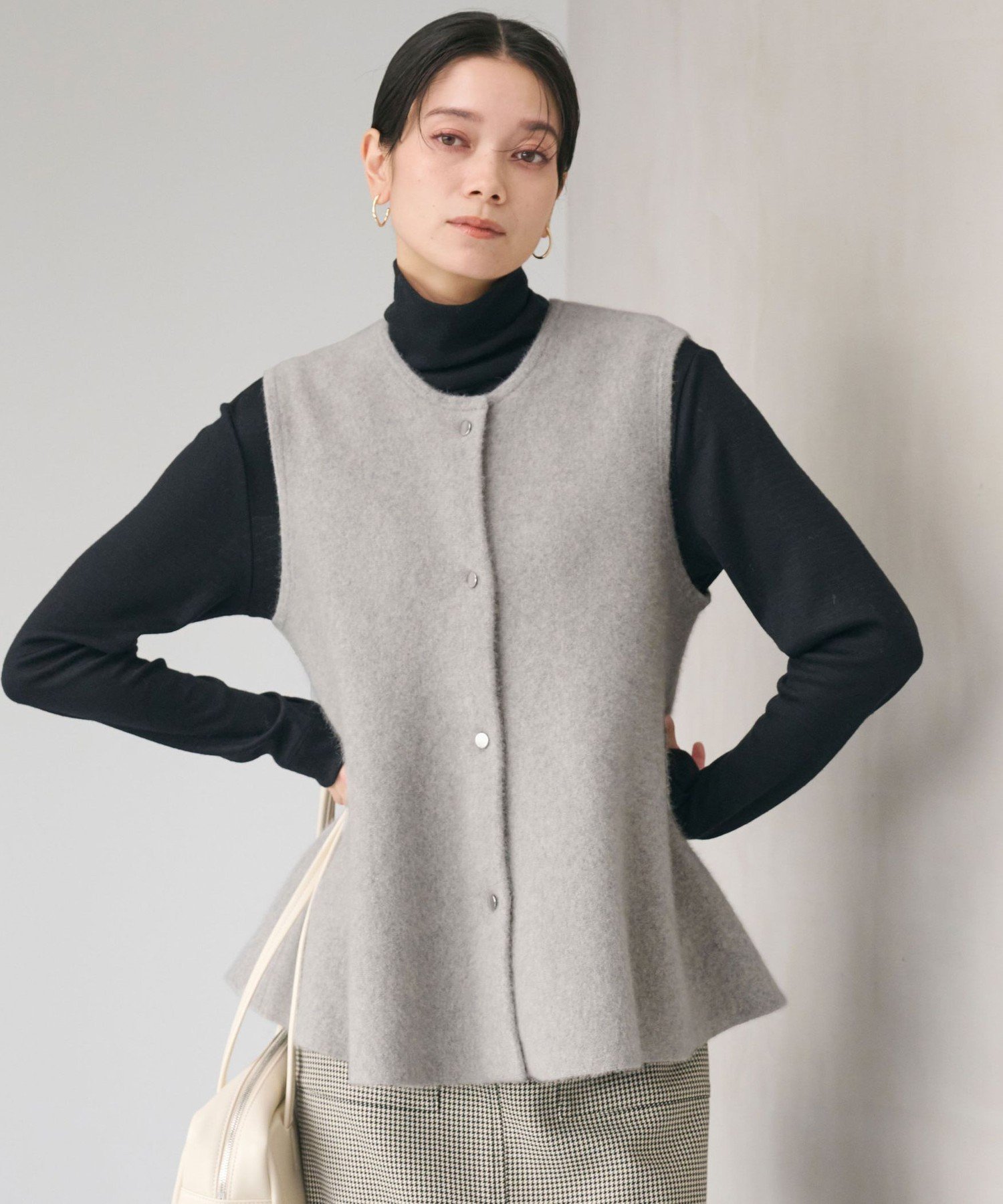 green label relaxing ドッキングペプラムニットジレ ドッキング ペプラム ニット ジレ ―ウォッシャブル―