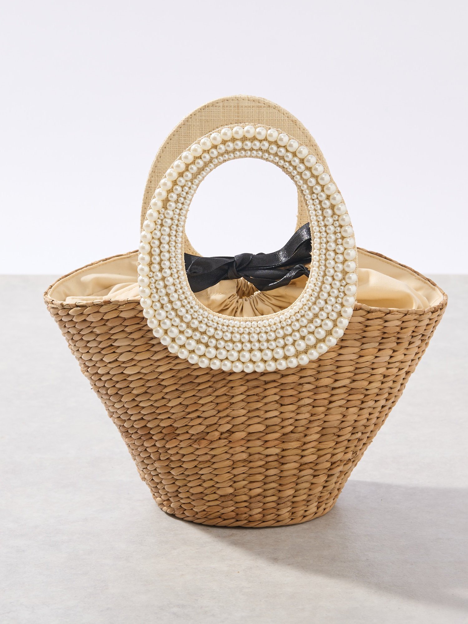 La boutique BonBon / パールハンドルバスケット かごバッグ La