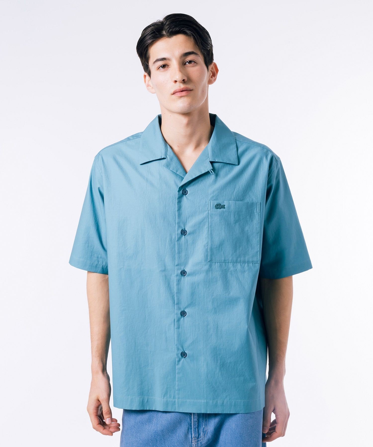 LACOSTE 開襟シャツ 楽天市場】ラコステ モノグラム オープンカラー シャツ LACOSTE