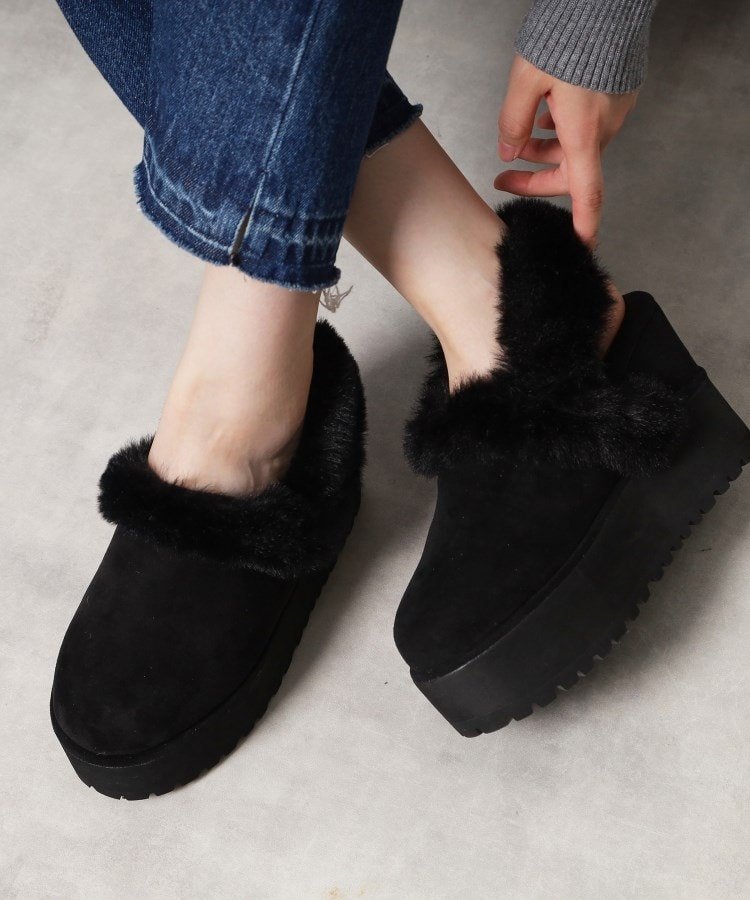 楽天市場】【SALE／20%OFF】厚底レースアップリボンフェイクムートン