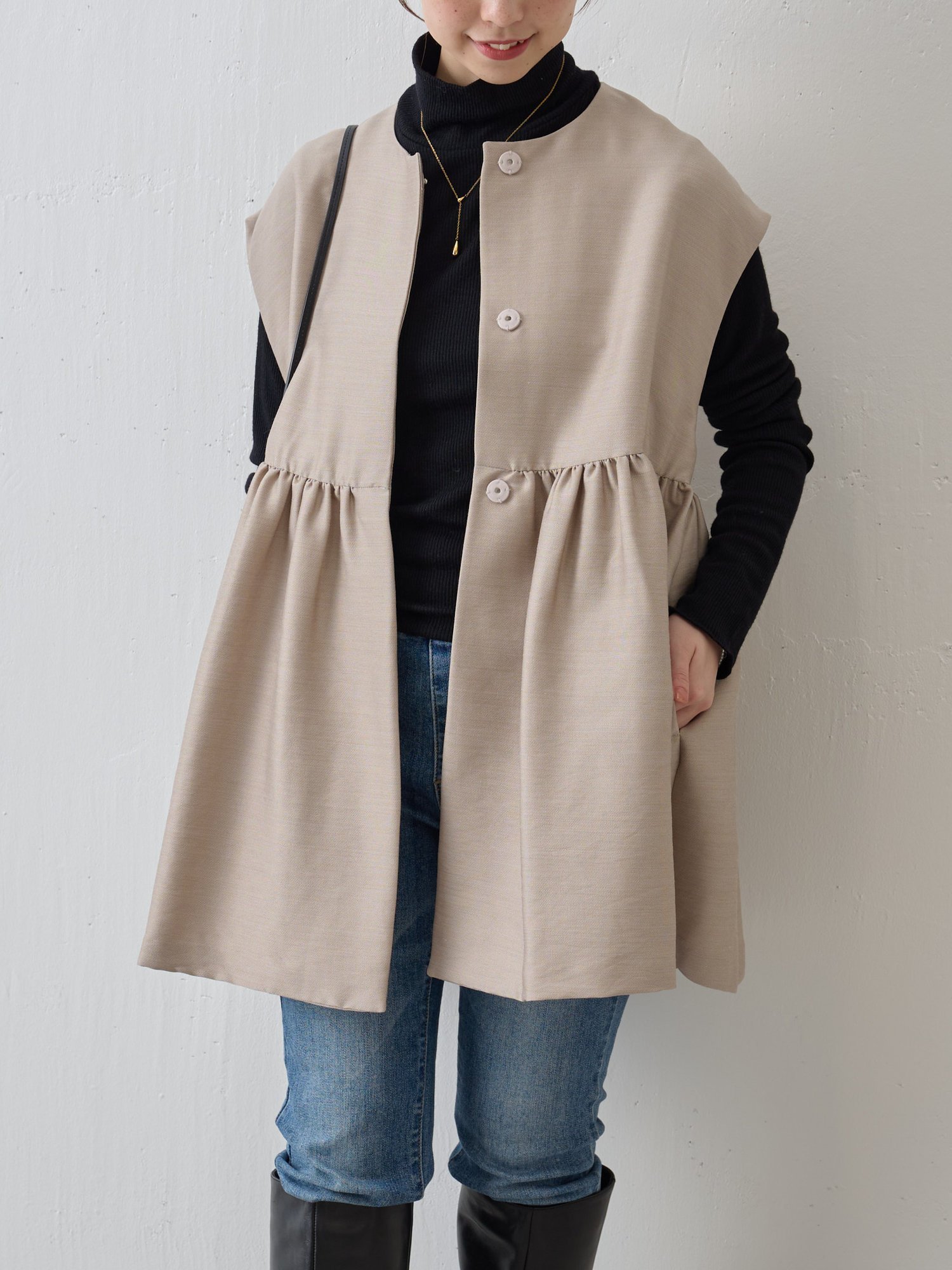 SALE／70%OFF】BEARDSLEY ギャザージレ ビアズリー トップス ベスト 