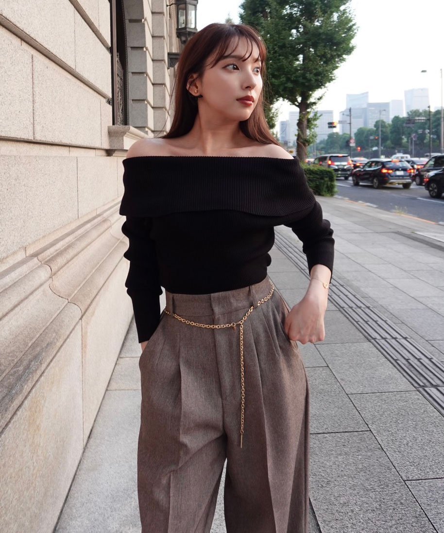 楽天市場】＜谷川菜奈さんコラボ＞チェーン付きワイドパンツ 25AW