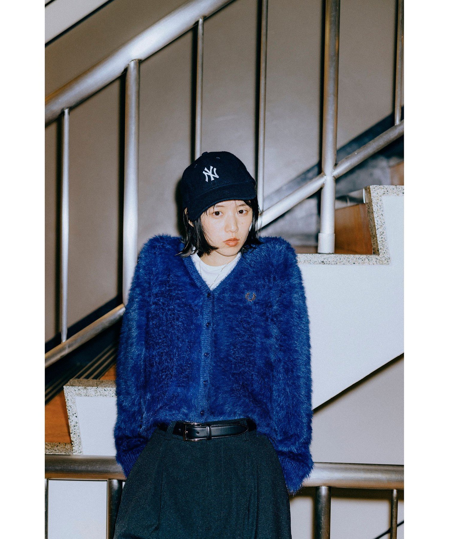 Ray BEAMS FRED PERRY / 別注 Fluffy V-neck Knit Cardigan フレッド 