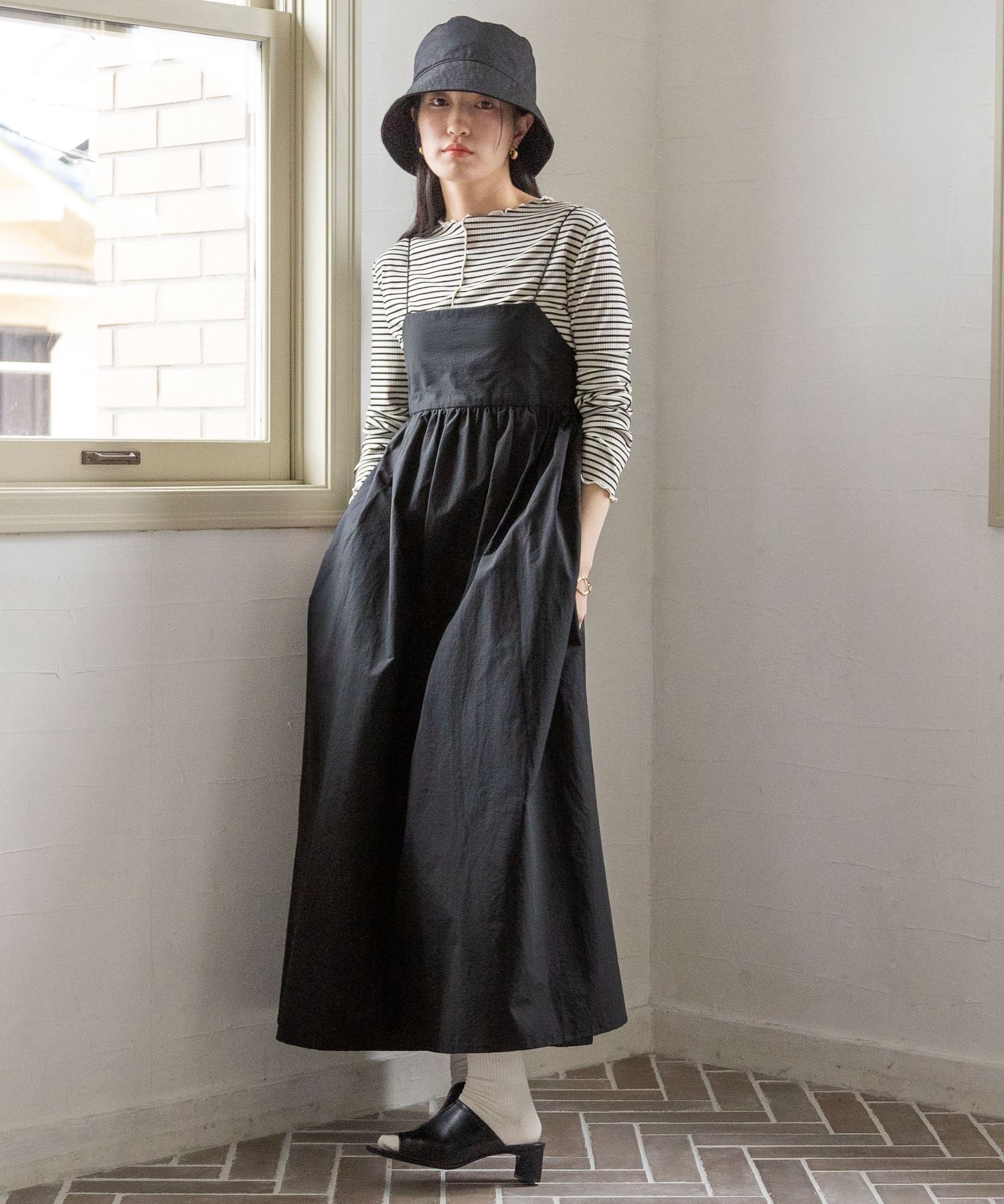 SALE／20%OFF】LOWRYS FARM (W)スクエアギャザーキャミOP ローリーズ