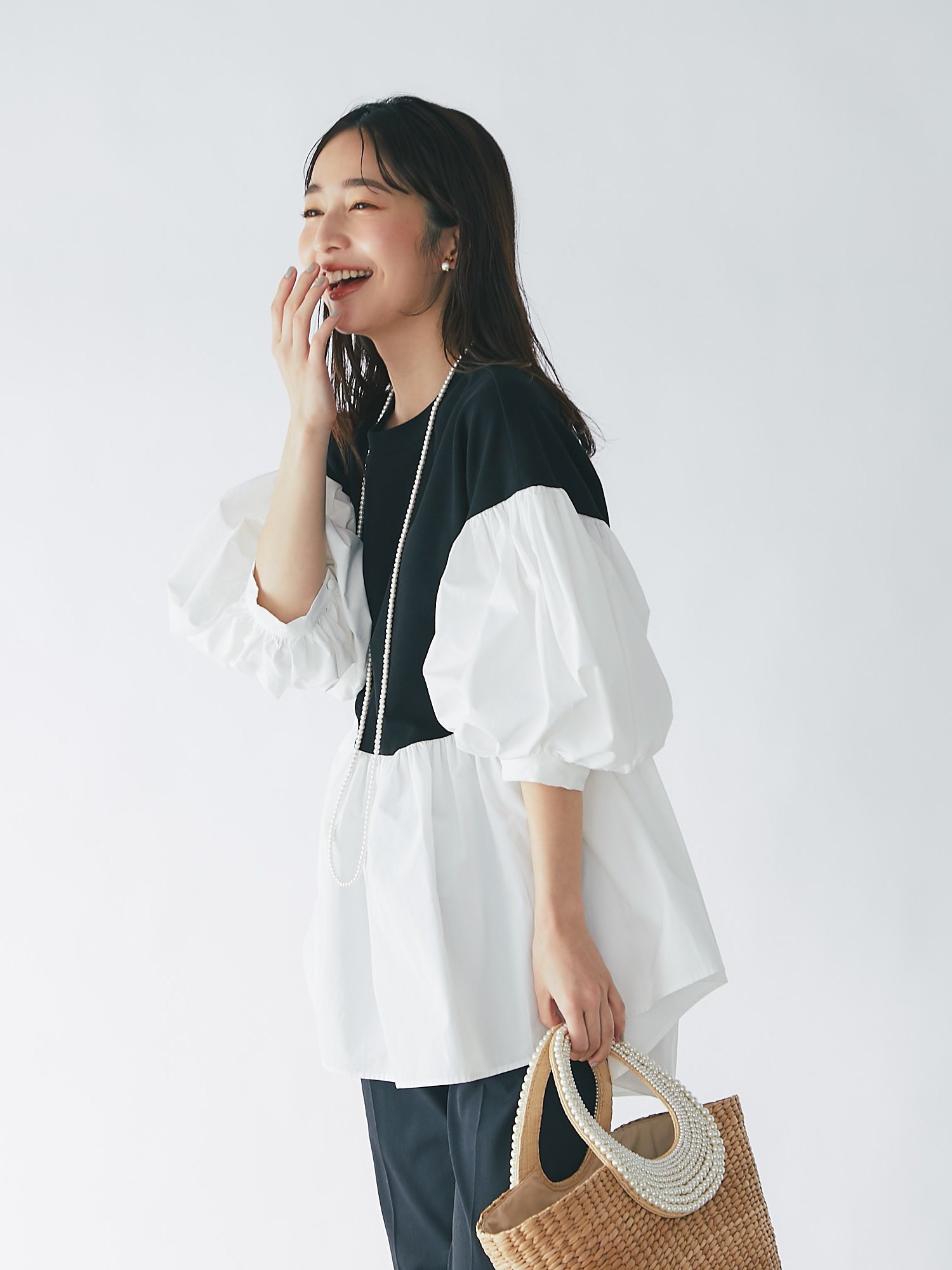 SALE／50%OFF】La boutique BonBon バルーンスリーブチュニック 