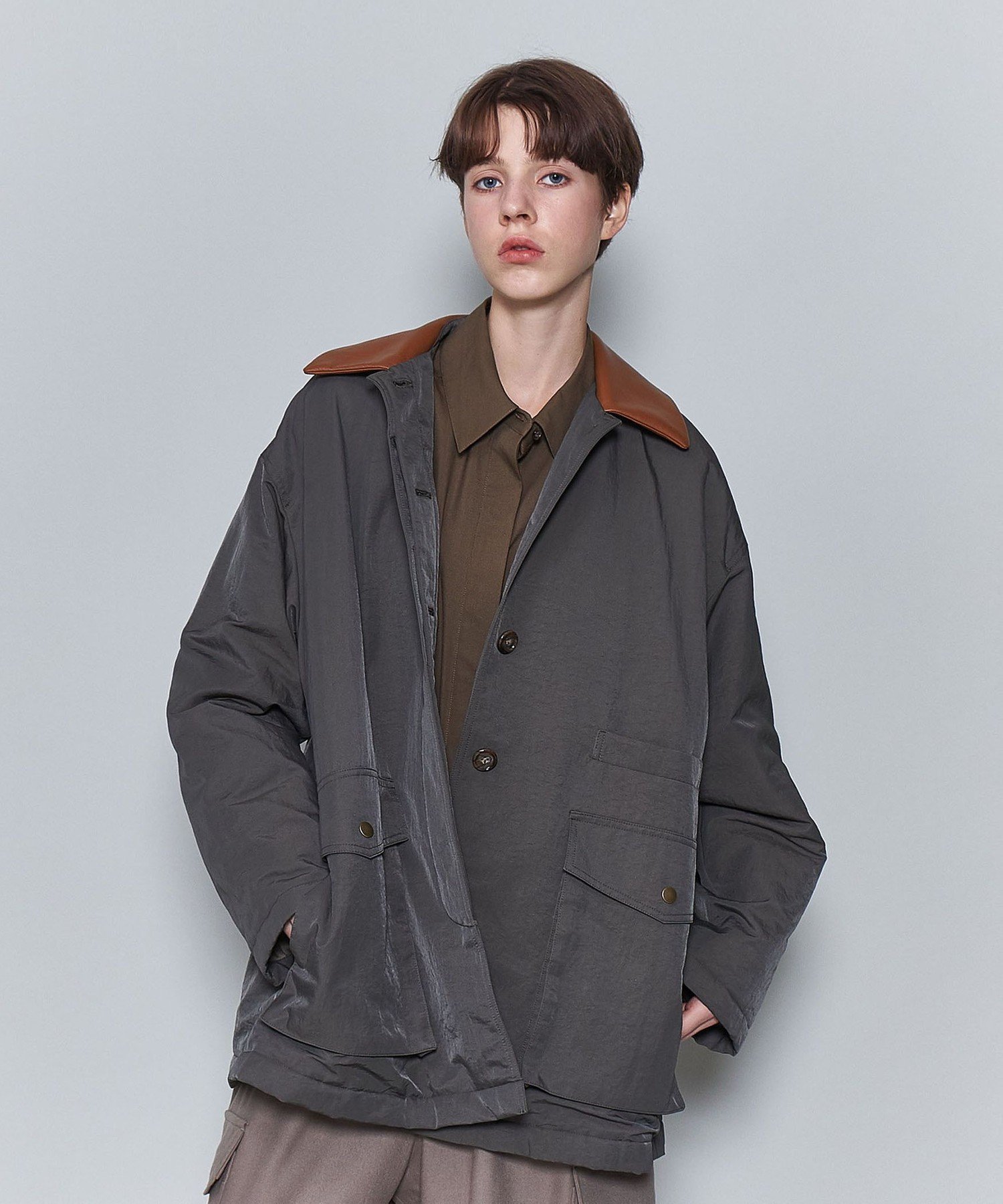 ロク6 roku ミックスカラージャケットコート