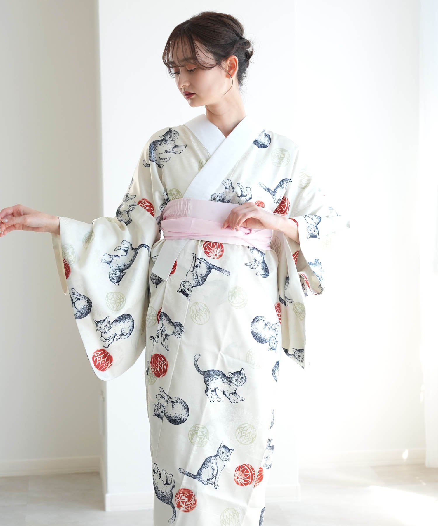 No.75正絹大正アンティーク子供着物長襦袢着丈120センチ裄丈59.5センチ