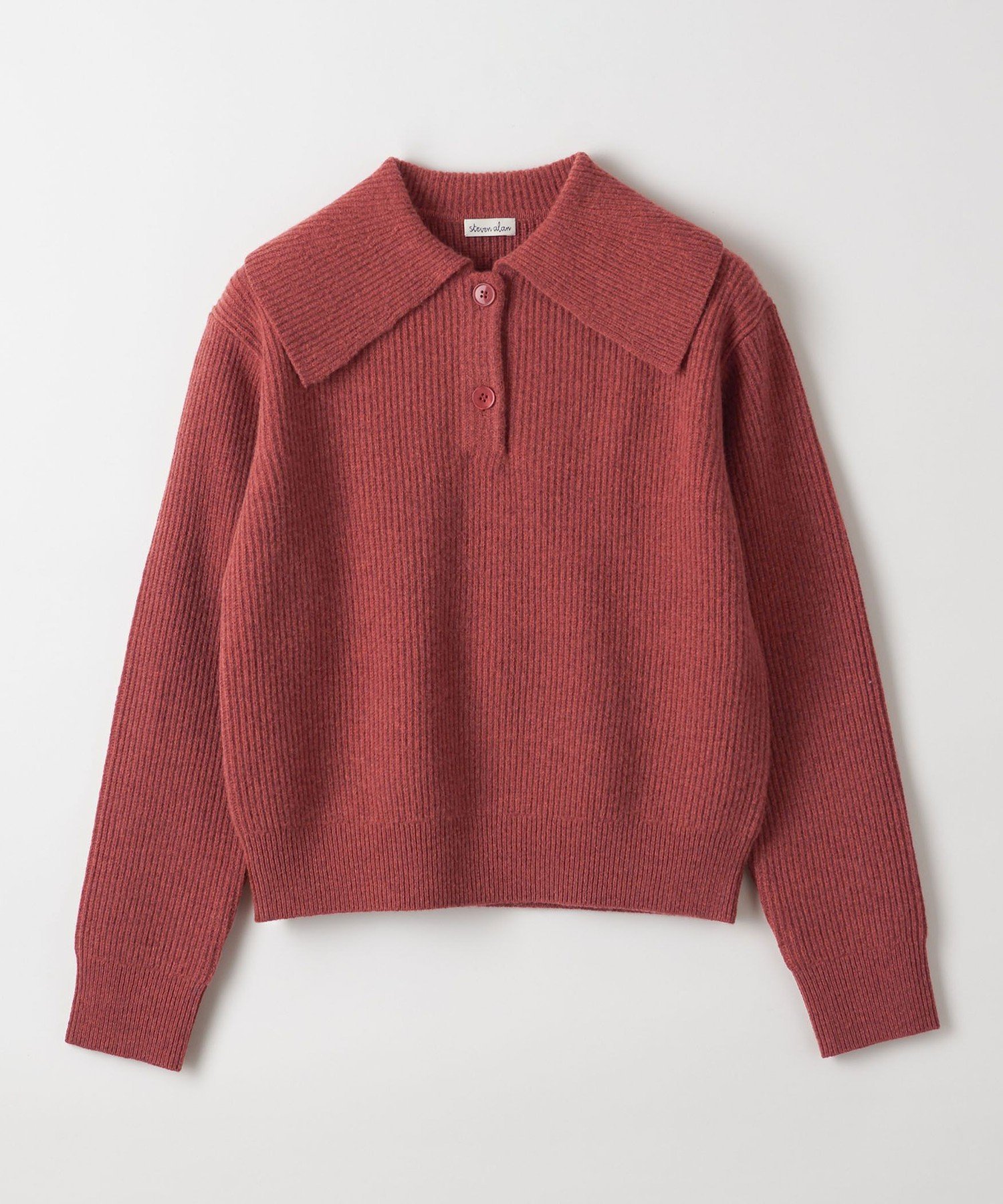 Steven Alan ＜Steven Alan＞ウール ナイロン 2ボタン ニット 