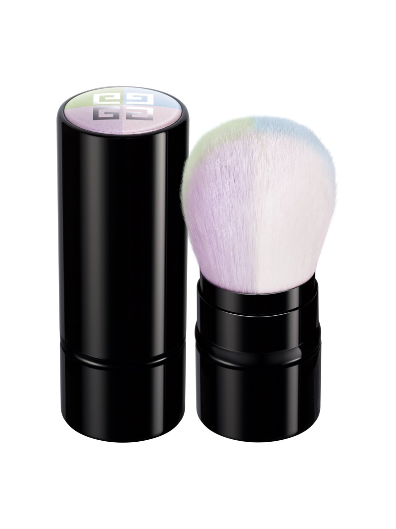 ジバンシィ　ノベルティ　・レザーメイクブラシケース GIVENCHY 並行輸入品 ジバンシー 筒型ケース付きメイクブラシ3本