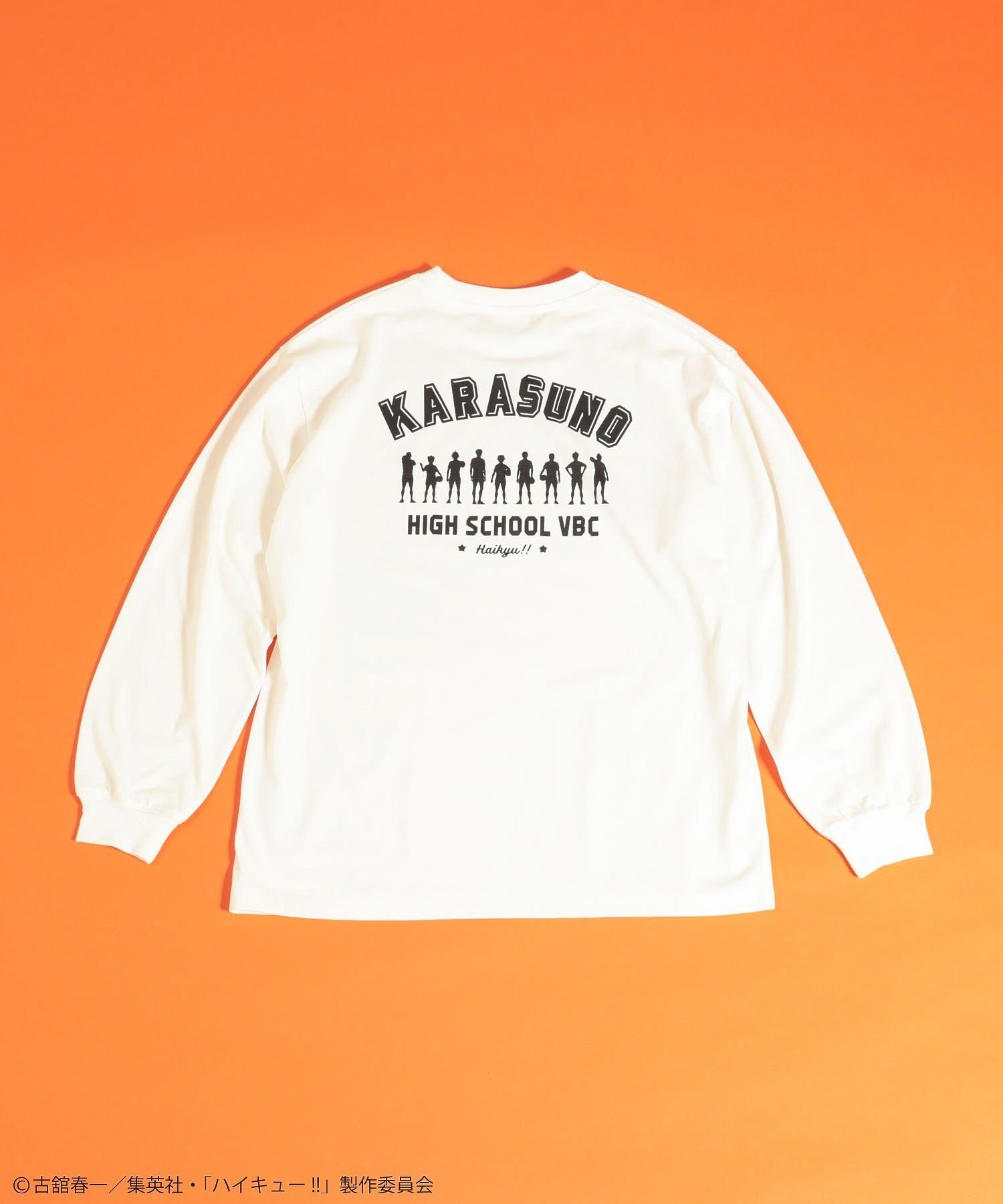 【SALE／30%OFF】Green Parks ハイキュー!! モノクロプリント烏野長袖Tシャツ グリーンパークス トップス カットソー・Tシャツ ブラック ホワイト画像