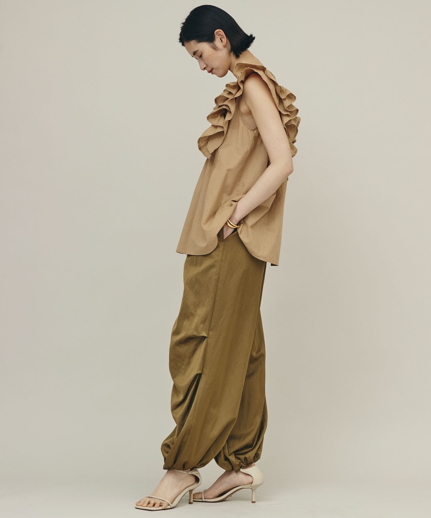 SALE／10%OFF】Curensology コットンフリルスリーブブラウス カレン 