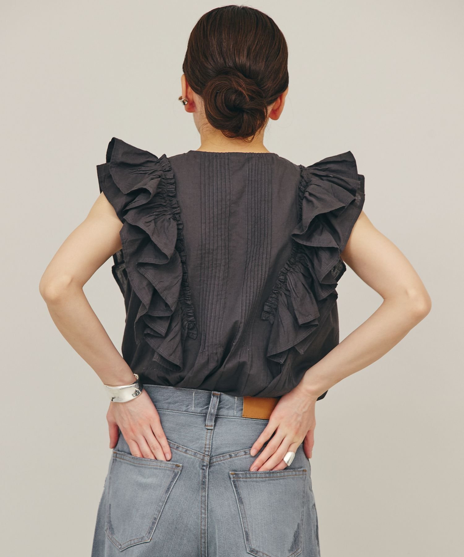 SALE／10%OFF】Curensology コットンフリルスリーブブラウス カレン 
