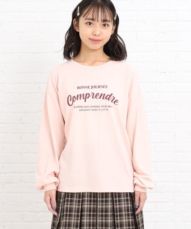 SALE／50%OFF】PINK-latte 【130cm/165cmサイズあり】ロゴロンT ピンク