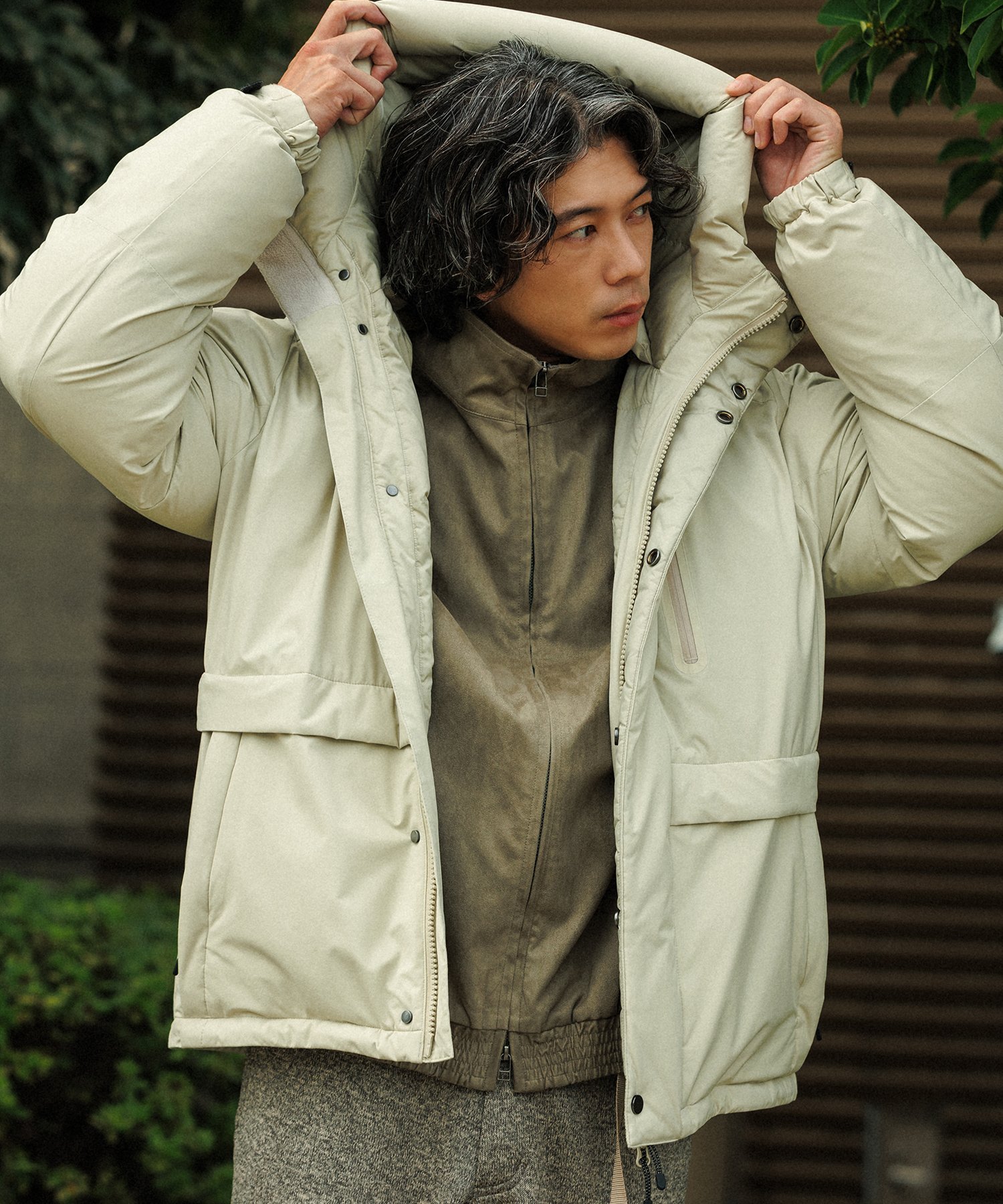 ADAM ET ROPE' HOMME 【ACT_01 AO】SHORT DOWN JACKET / 700 FILL