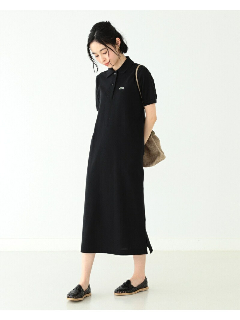 Beams Boy Lacoste Beams Boy 別注 ピケ ワンピース ビームス ウイメン ワンピース 半袖ワンピース ネイビー ブラック カーキ 送料無料