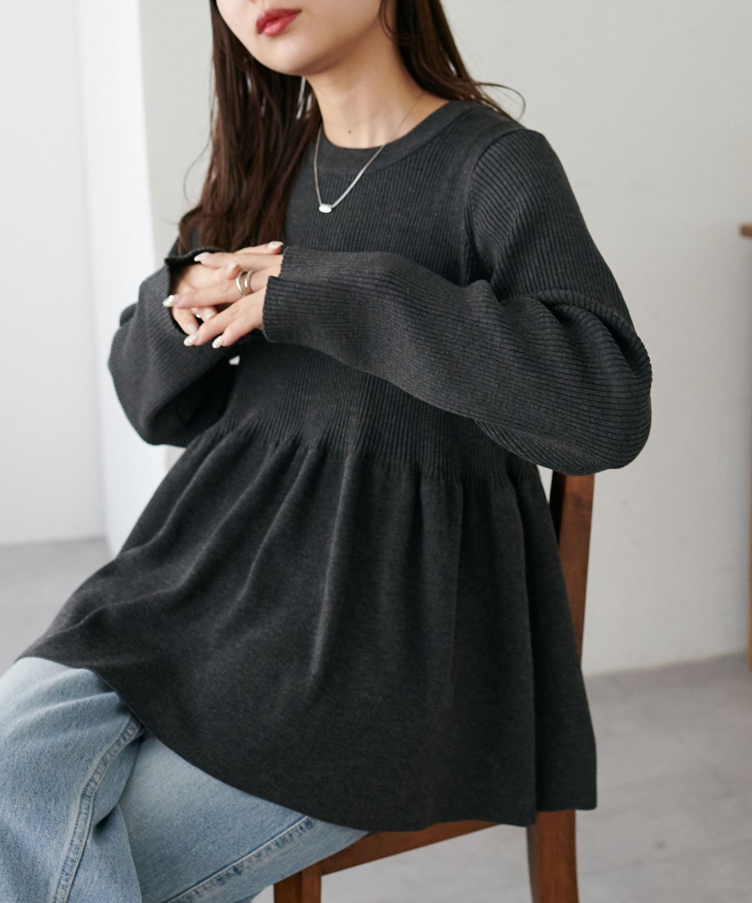 SALE／50%OFF】Mila Owen ウール混スタンドカラーリバーケープコート