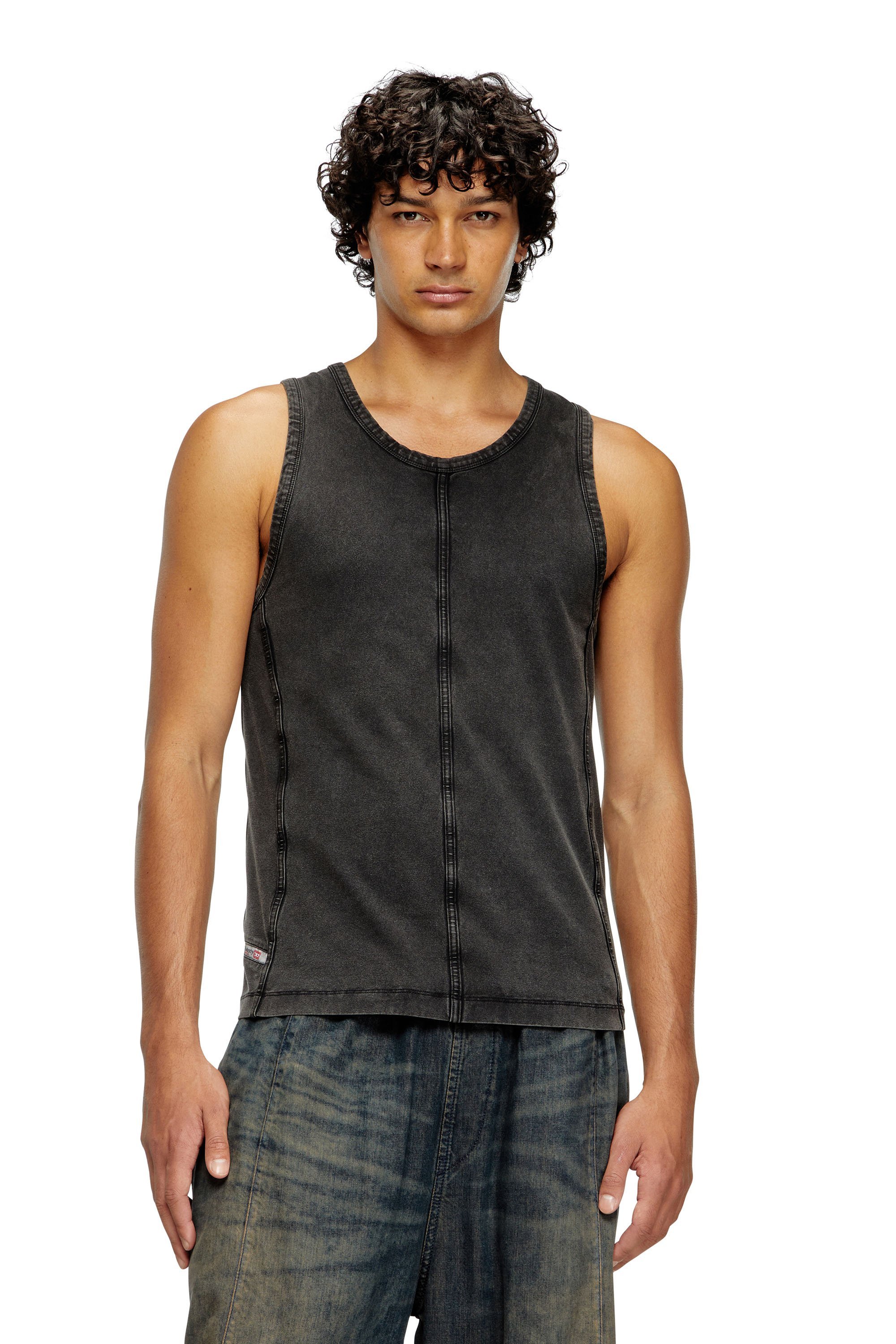 即日発送！　DIESEL　ロゴ　ノースリーブ　Lサイズ有 DIESEL ノースリーブTシャツ Lサイズ ネイビー - メルカリ