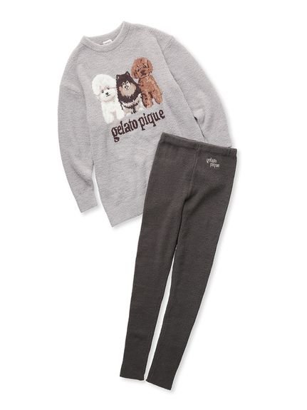 SALE／30%OFF】gelato pique パウダーDOG3柄ジャガードミニワンピース