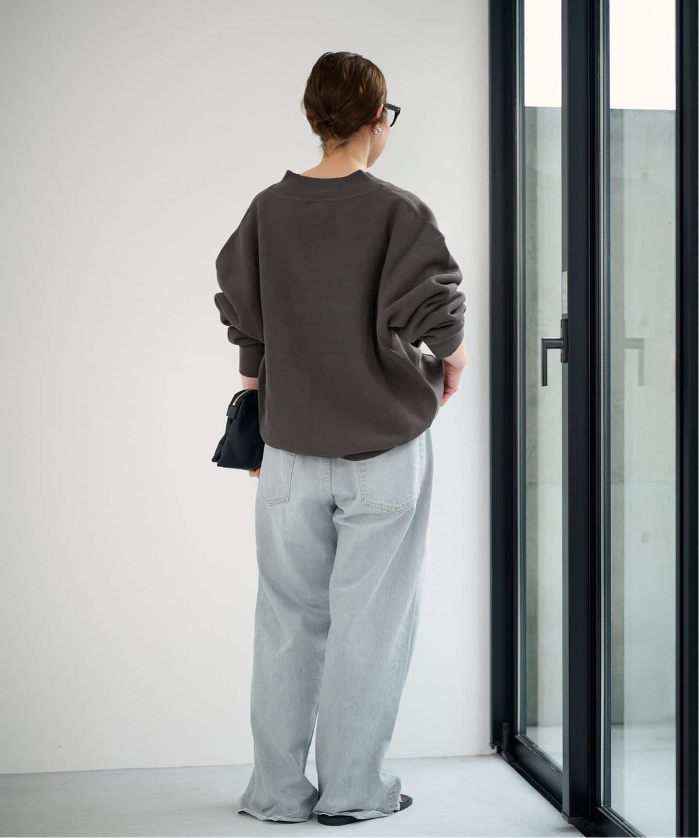 未使用 FRAMeWORKチャンピオン別注ハーフZIPリバースウィーブ グレー FRAMeWORK ≪追加≫Champion/チャンピオン 別注ハーフZIPリバース