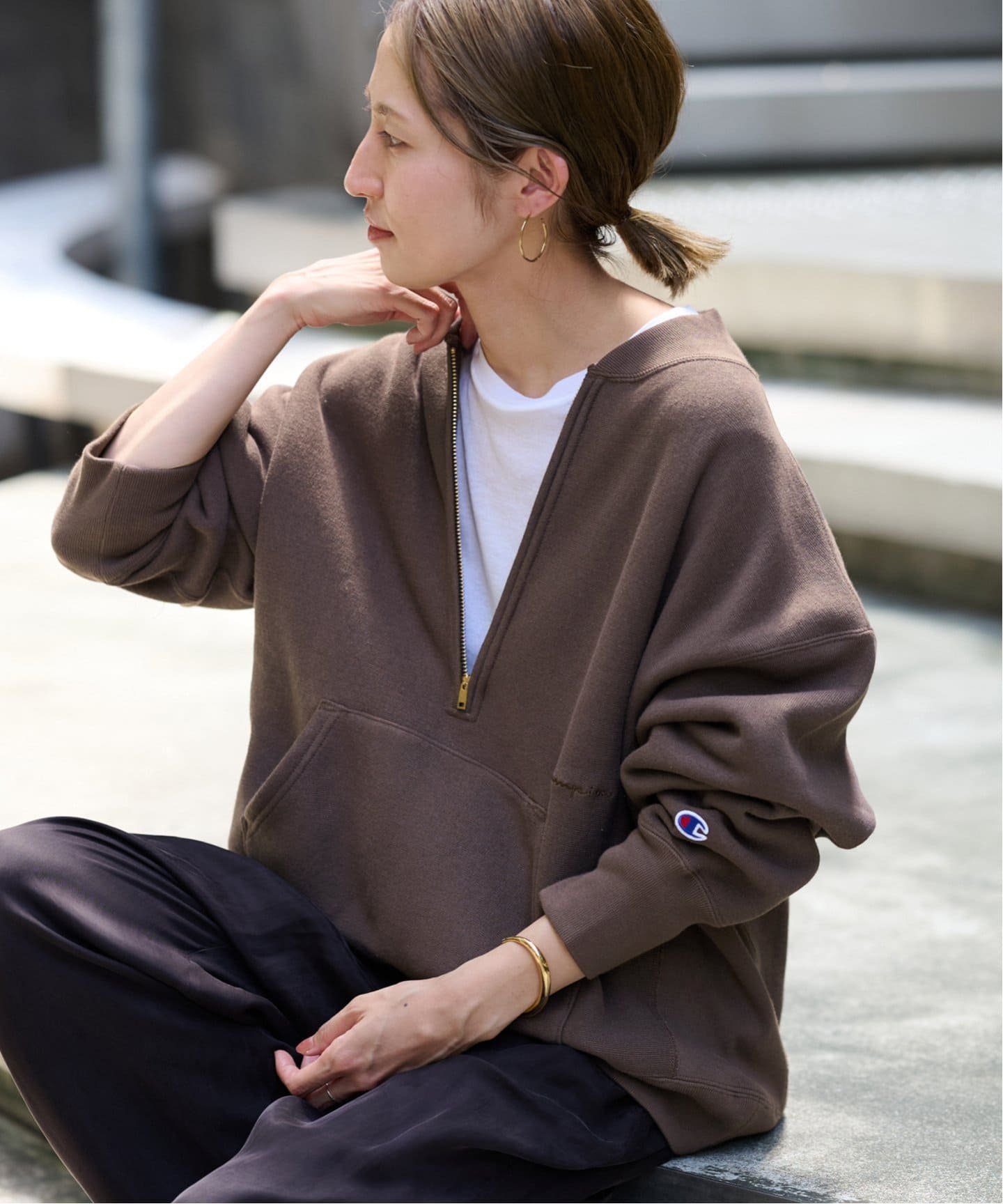 FRAMeWORK ≪追加≫Champion/チャンピオン 別注ハーフZIPリバース 