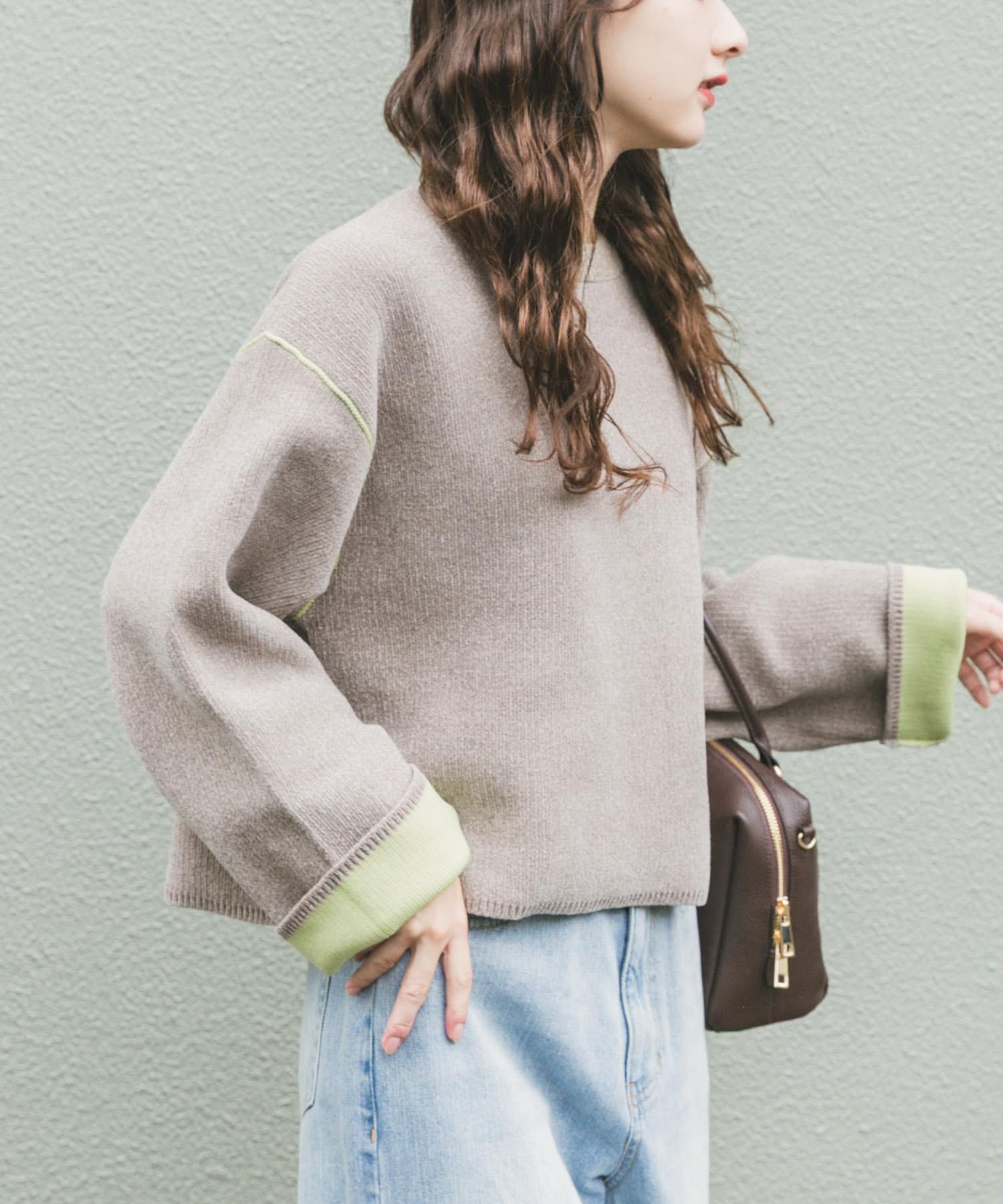 SALE／50%OFF】Mila Owen ウール混スタンドカラーリバーケープコート