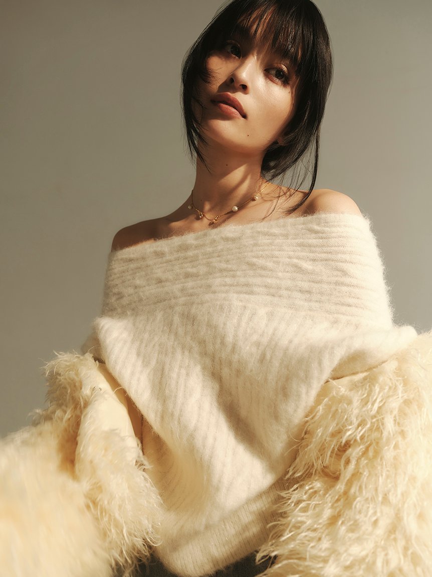 楽天市場】【SALE／40%OFF】フォックスカシミアオフショルニット