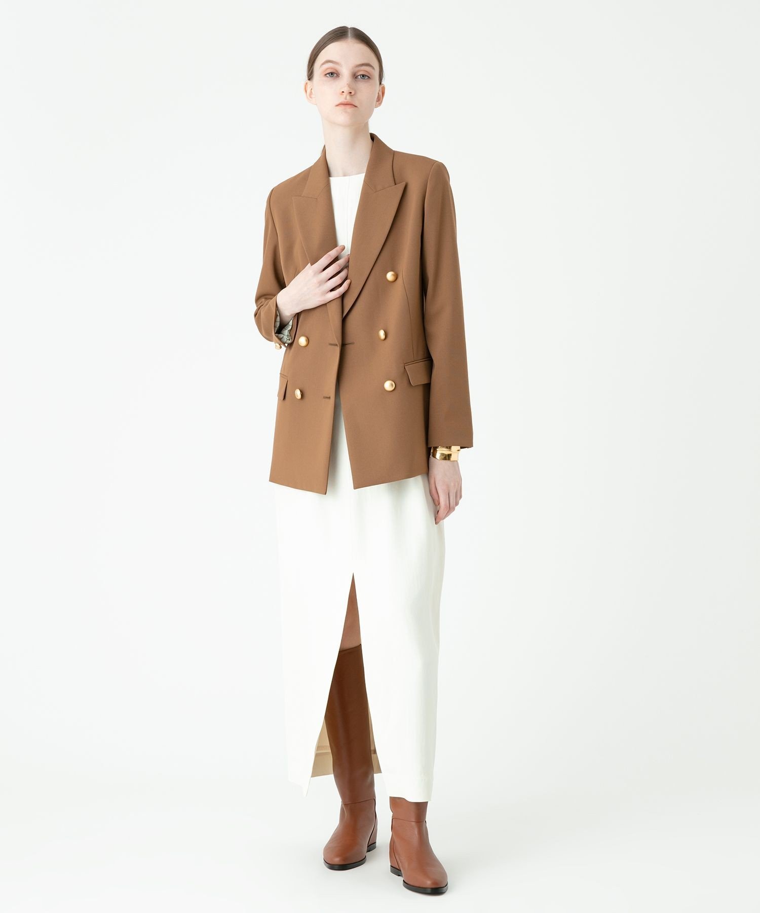 23AW✨ベイジ RIVOLI ダブルジャケット 金ボタン 綿 Nude 6 ダブルボタンテーラードジャケット ジャケット テーラード[品番
