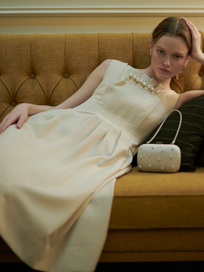 SALE／40%OFF】CELFORD パールデザインフィット&フレアワンピース セル