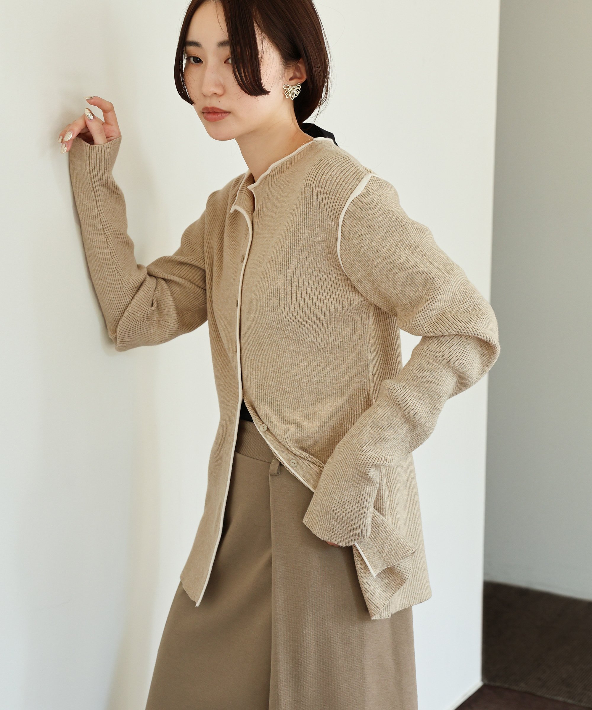 SALE／30%OFF】UNITED ARROWS ペプラム フリルスリーブ ジャカード