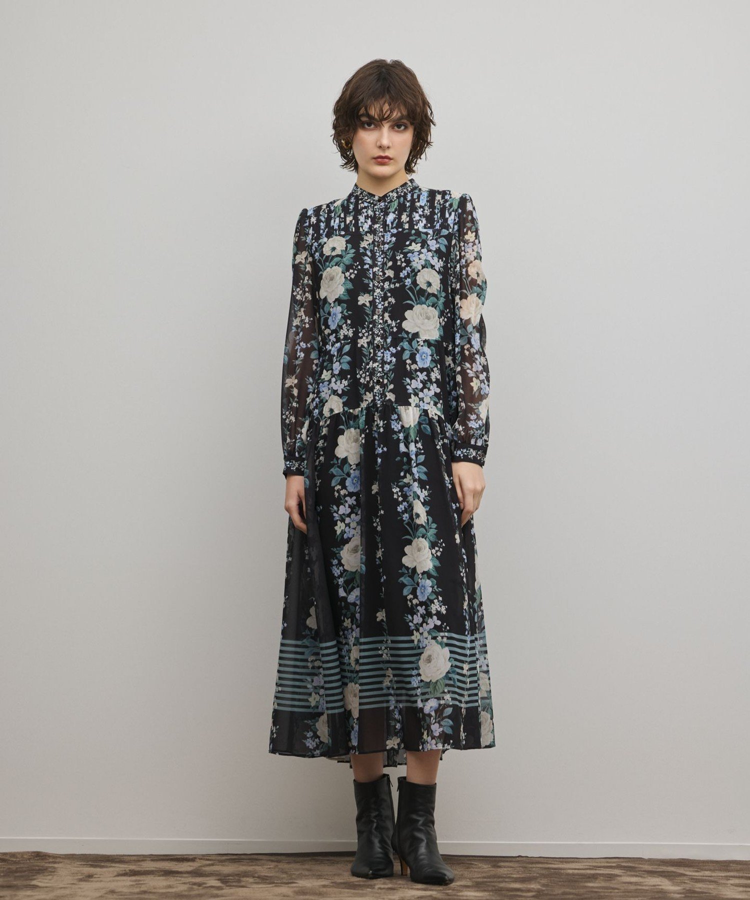 楽天市場】ペイントペイズリープリントフレア ワンピース ANAYI アナイ