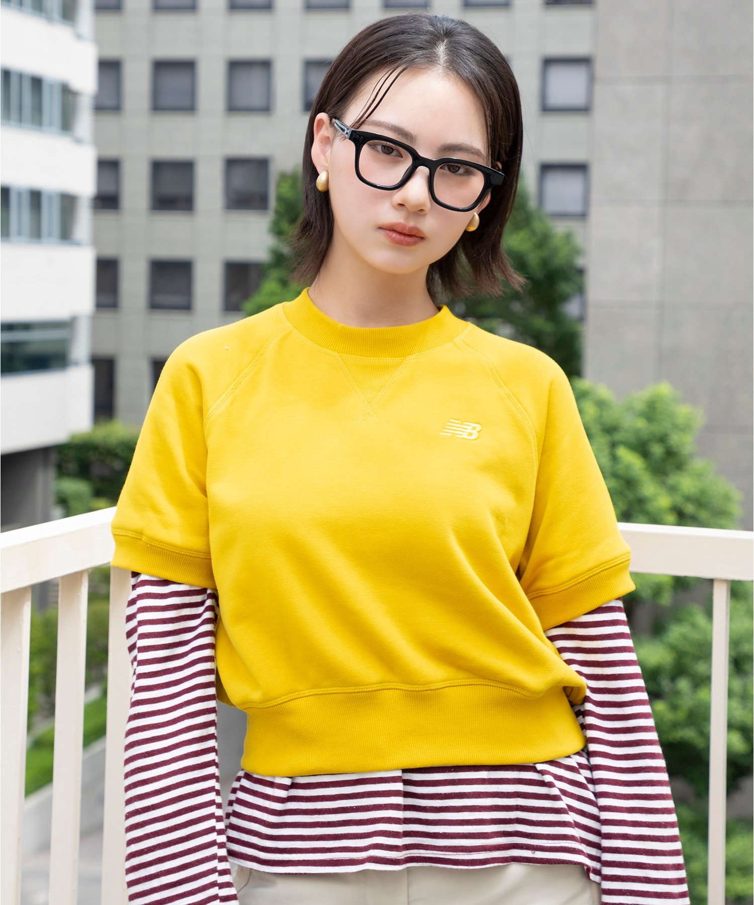 SALE／30%OFF】Ballsey ダブルフェイスドットステッチ クルーネック