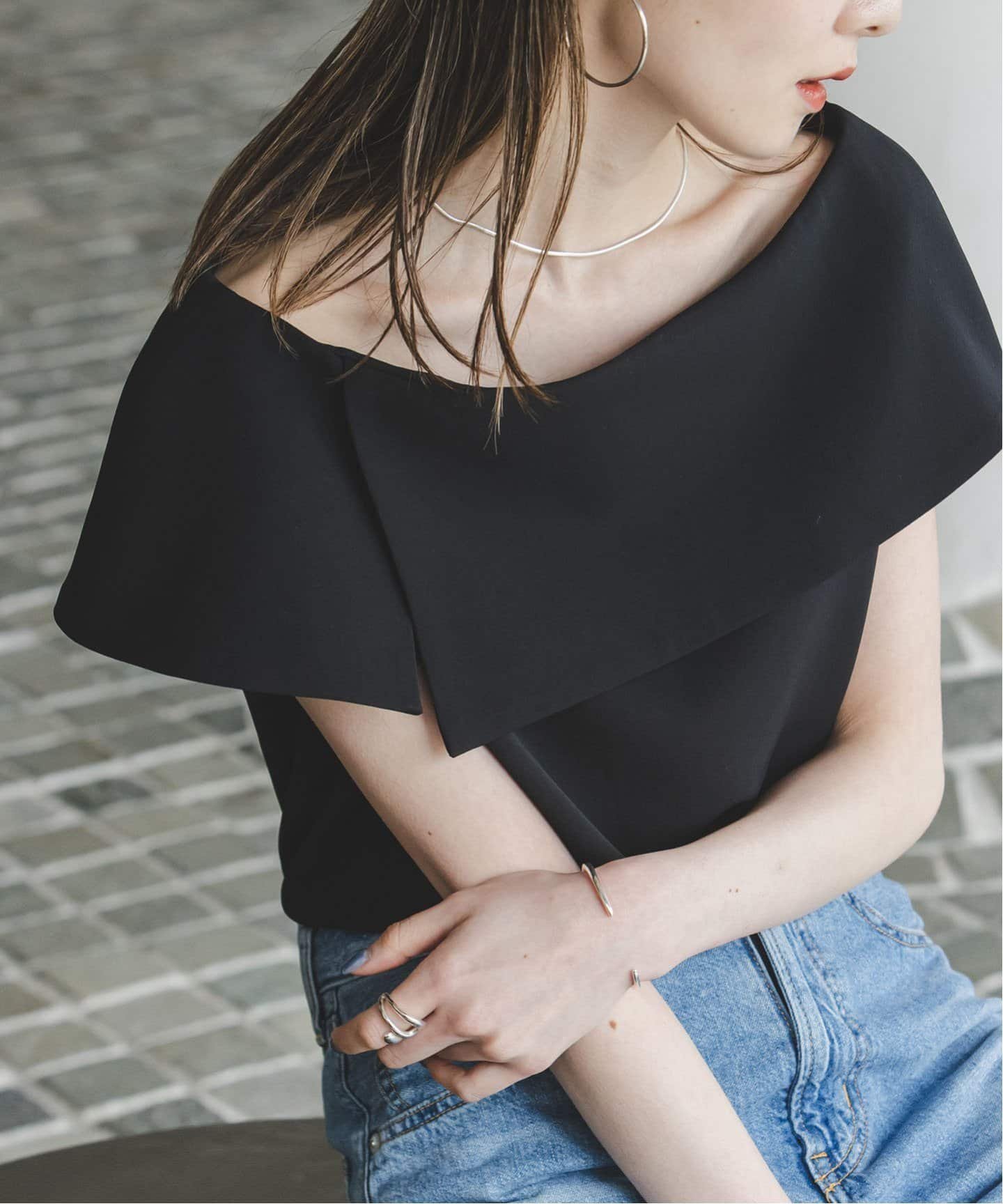 SALE／20%OFF】NOBLE ソフトツイルケープブラウス ノーブル トップス 