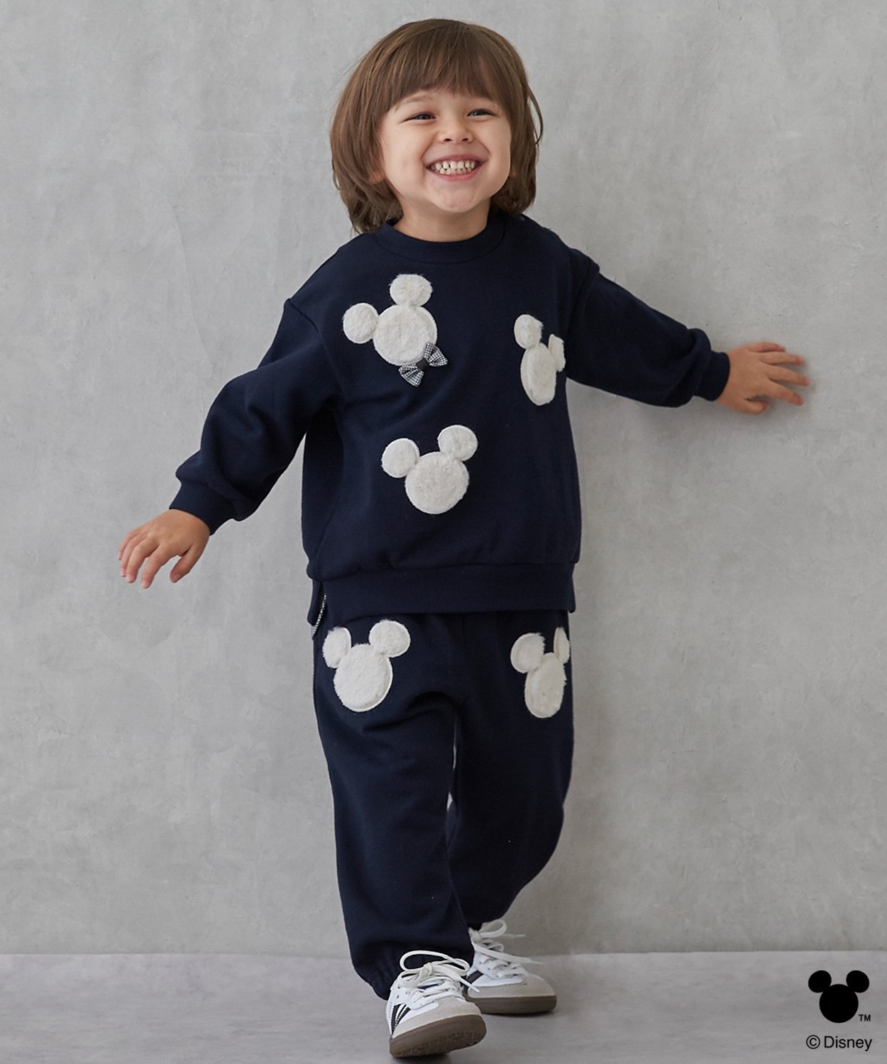 【SALE／50%OFF】petit main 【Disney】アップリケスウェット ナルミヤオンライン パンツ ジャージ・スウェットパンツ ホワイト ネイビー画像