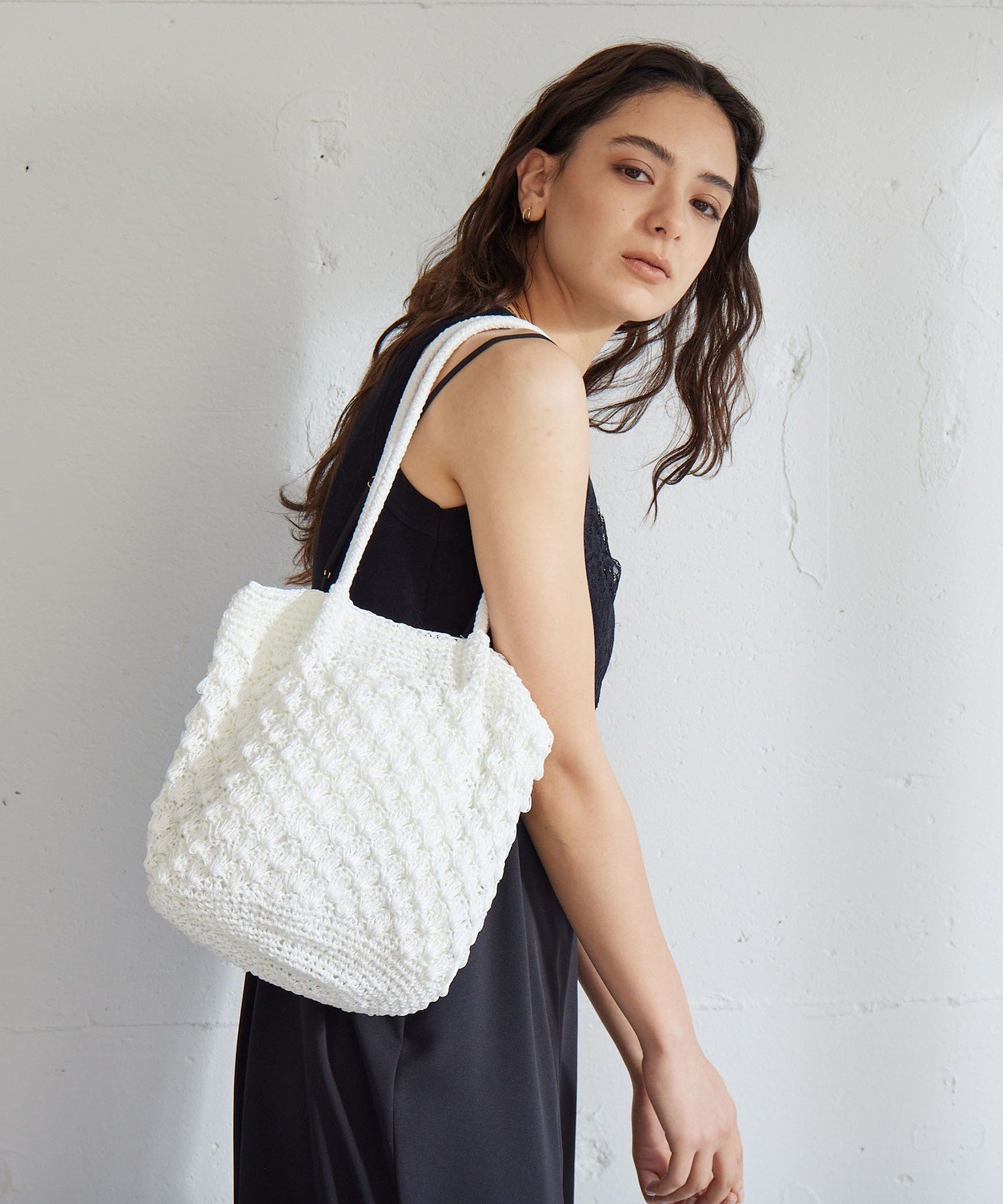 UNITED ARROWS green label relaxing メタリックヤーンレーシー トート 