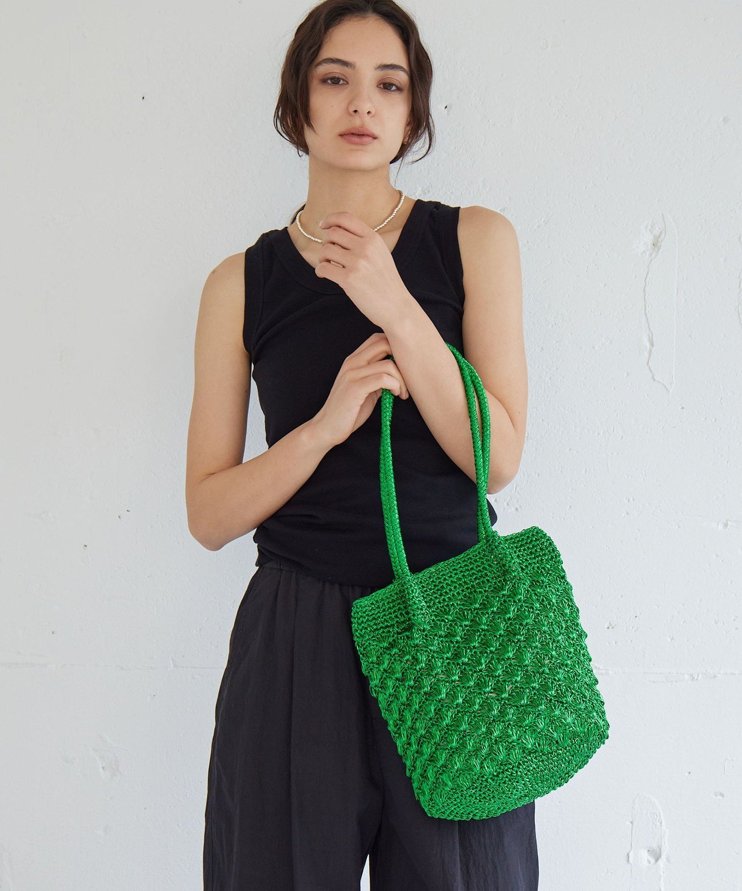 UNITED ARROWS green label relaxing メタリックヤーンレーシー トート 