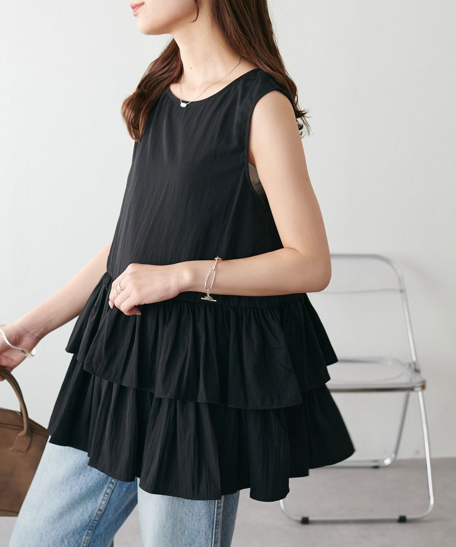 SALE／11%OFF】MARY QUANT 袖刺繍 オーガンジー スウェット 限定