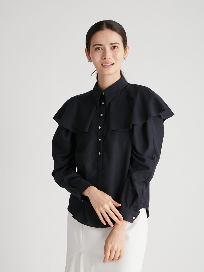 SALE／50%OFF】CELFORD ビジュー釦フリルデザインブラウス セル
