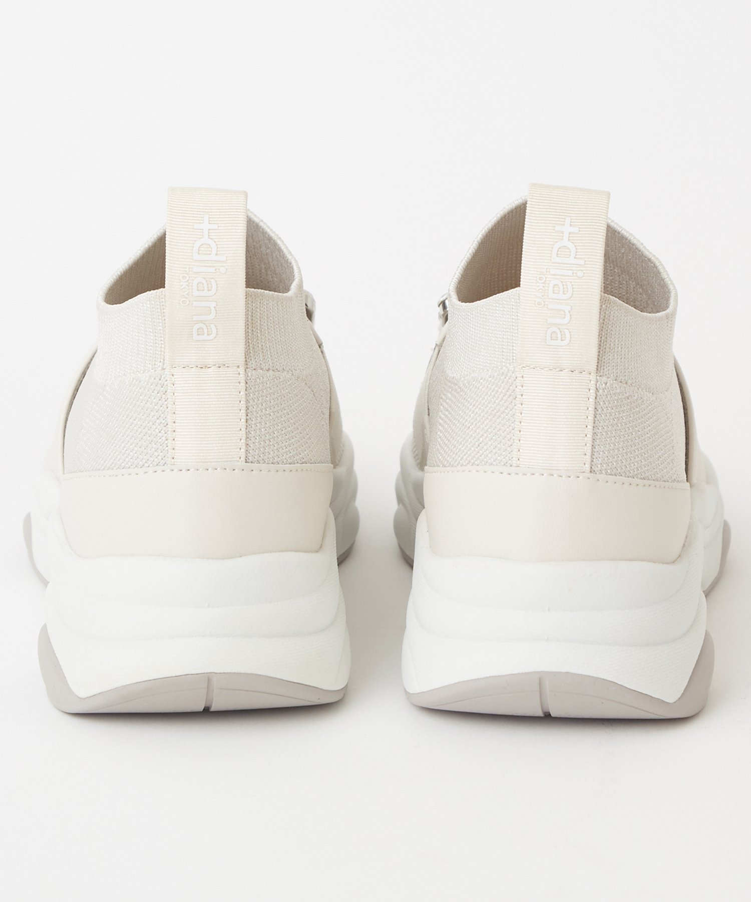 +diana プラスダイアナ クリスタルバックル ビジュー ソックススニーカー プラスダイアナ ＋diana 【軽量・撥水加工】クリスタルバックル