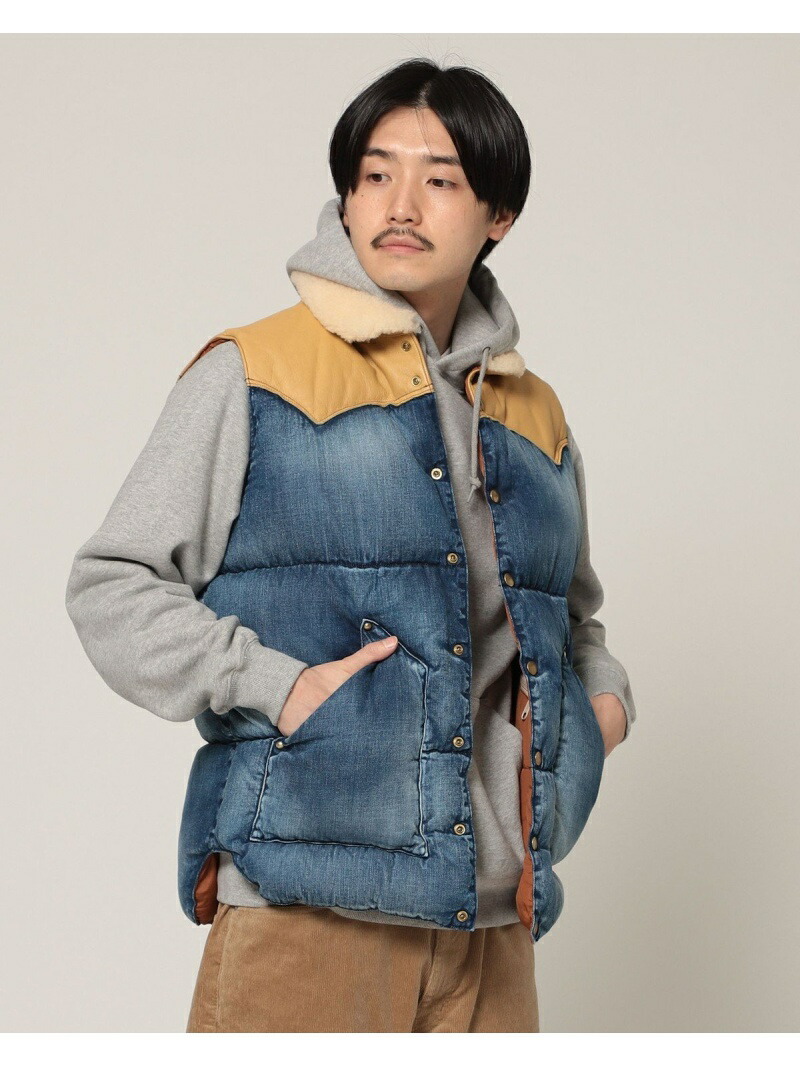 楽天市場 Rocky Mountain Featherbed Beams 別注 Denim Christy Vest Beams Men ビームス アウトレット コート ジャケット ベスト ブルー ブラック 送料無料 Rakuten Fashion Beams Outlet