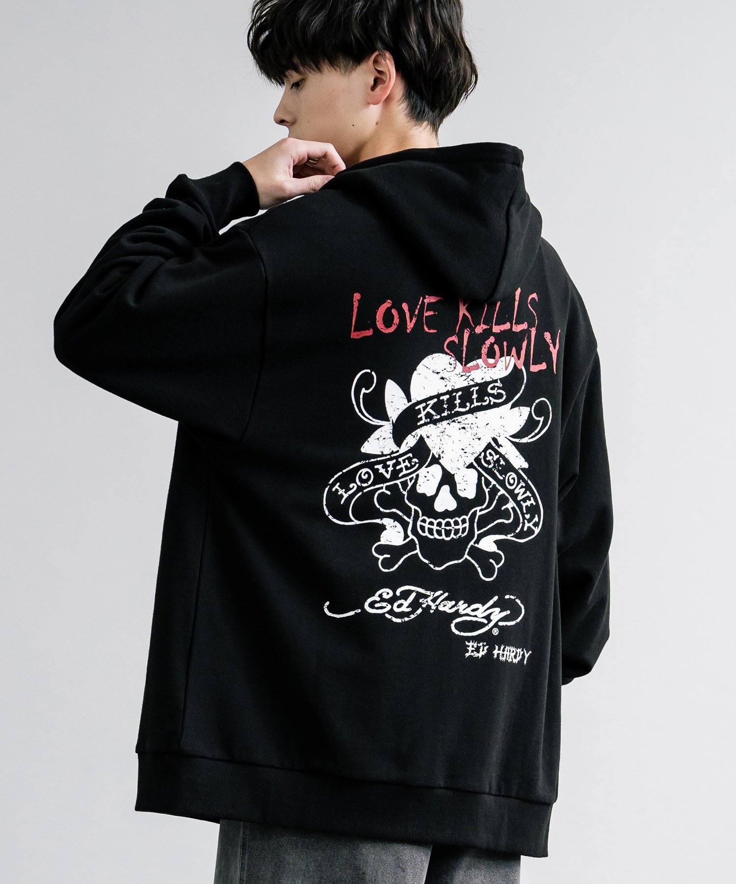 楽天市場】ED HARDY エド・ハーディー 裏毛刺繍ジップアップ