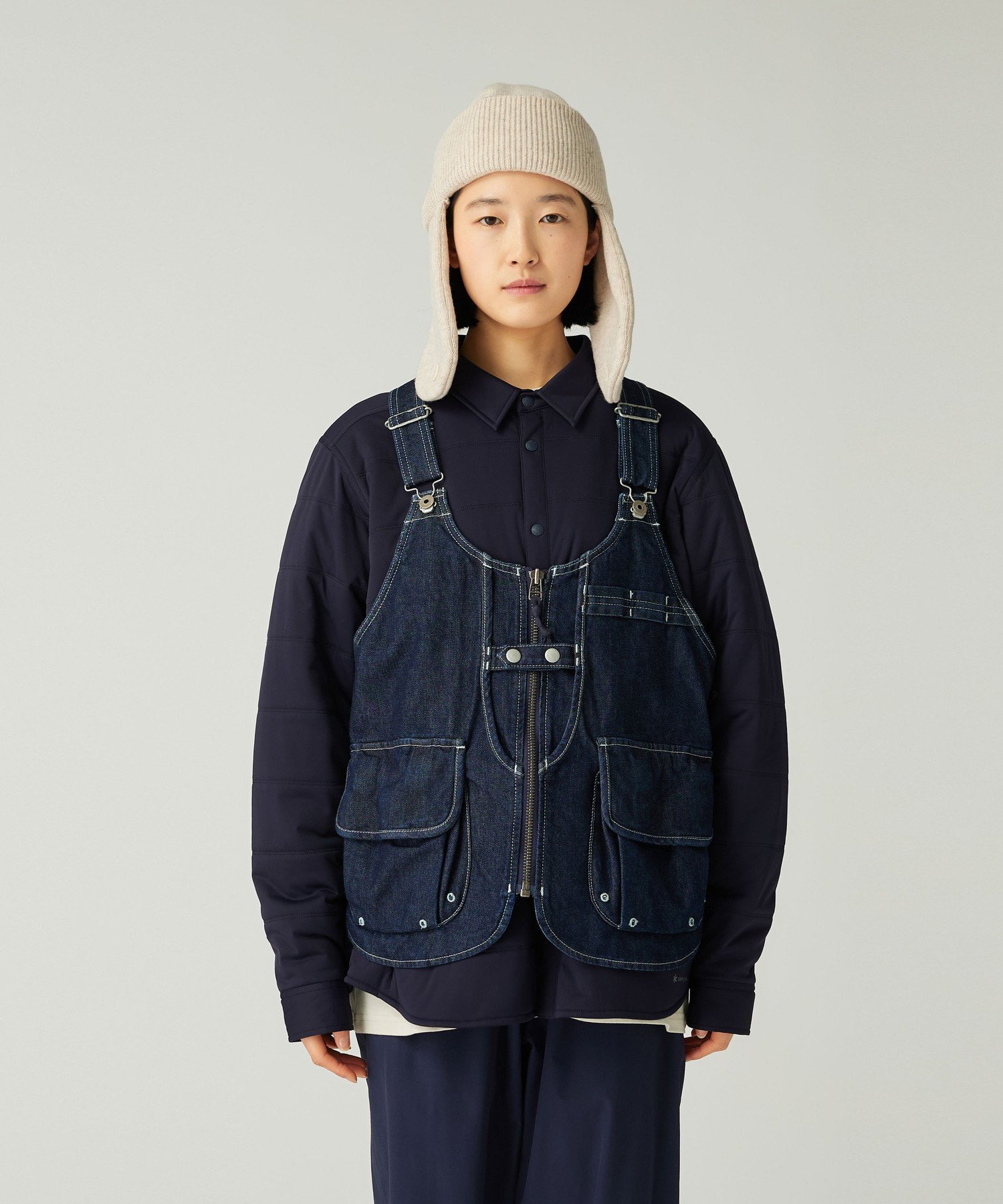 スノーピーク　焚き火ベスト　デニム　ジャーナルスタンダード　Mサイズ TAKIBI Denim Vest M Black(JK-23AU10703BK) | TAKIBI シリーズ